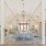 Apartment clubhouse with high ceilings and chandelier